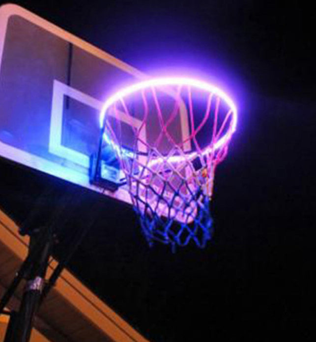 1 PCS LED Basketball Hoop Light Basketball Rim Changing  Induction Lamp Shoot Hoops Solar Light Playing At Night LED Strip Lamp - SportsGO