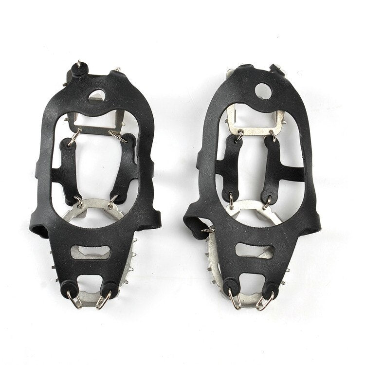 1 Pair 18 Teeth crampons Non-slip Ice Snow Climbing Anti-slip Shoe Covers Spike Cleats Crampons Anti-slip Overshoes M/L - SportsGO