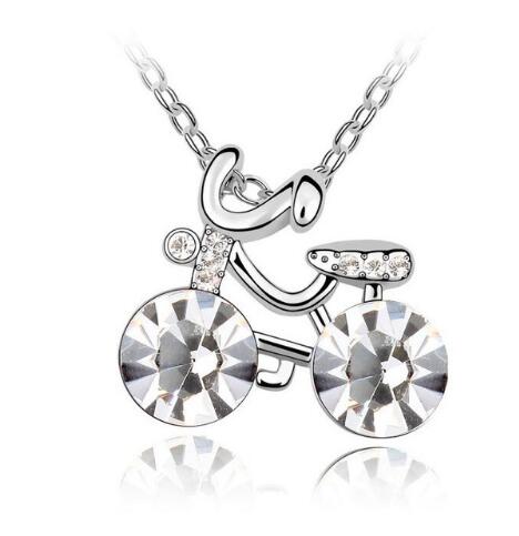 Personalized Cycling Crystal Pendants Necklace - SportsGO