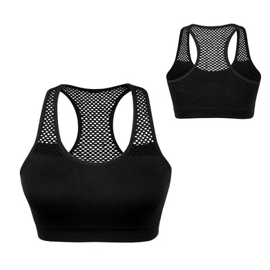 Breathable Sports Bra Women High Stretch Wire Free Padded Sports Top - SportsGO