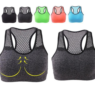 Breathable Sports Bra Women High Stretch Wire Free Padded Sports Top - SportsGO