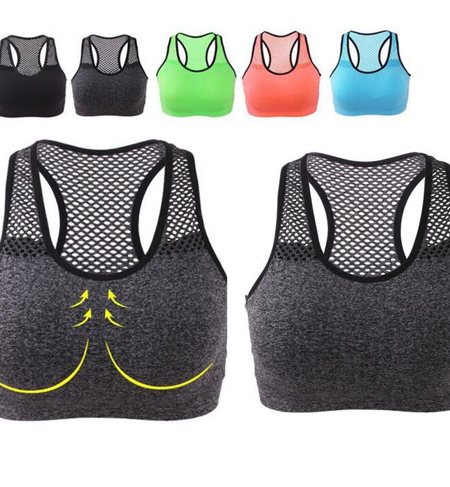 Breathable Sports Bra Women High Stretch Wire Free Padded Sports Top - SportsGO