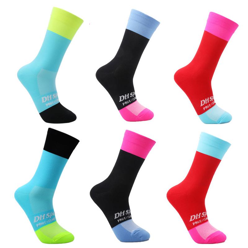 DH SPORTS  Cycling Socks Professional Breathable Bike  Personality Bicycle Racing Running Compression - SportsGO