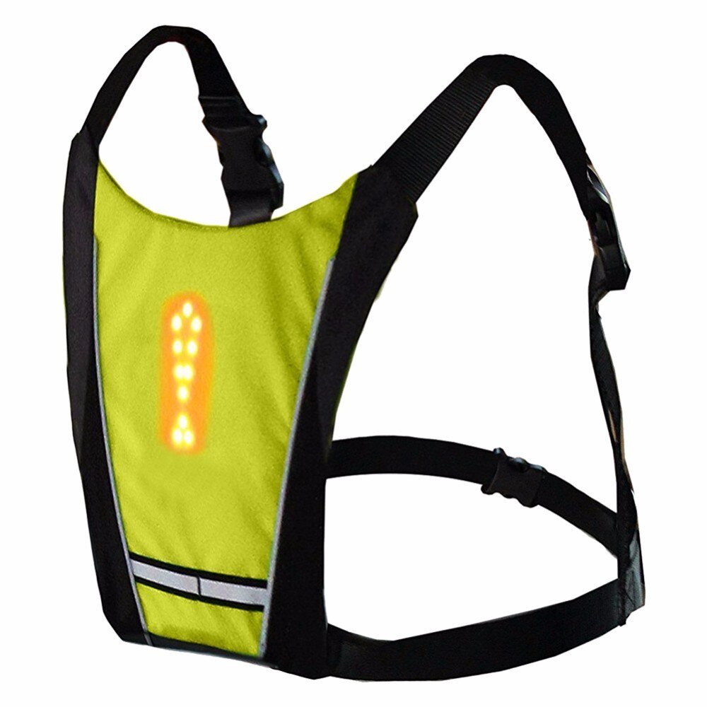 Cycling Bicycle Vest LED Wireless Safety Turn Signal Light Vest for Bicycle Riding Night Warning Backpack Guiding Light - SportsGO