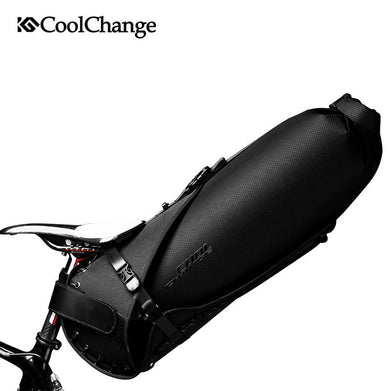 CoolChange Waterproof Bike Saddle Bag Large Capacity Foldable Tail Rear Cycling MTB Trunk Pannier Backpack 20L - SportsGO