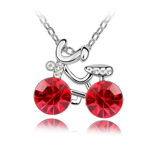 Personalized Cycling Crystal Pendants Necklace - SportsGO