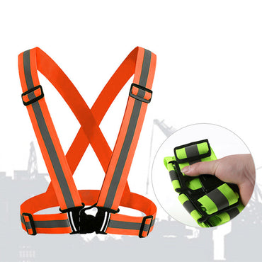 360 Degrees High Visibility Neon Safety Vest Reflective Belt Safety Vest Fit for Running Cycling Sports Outdoor Clothes - SportsGO