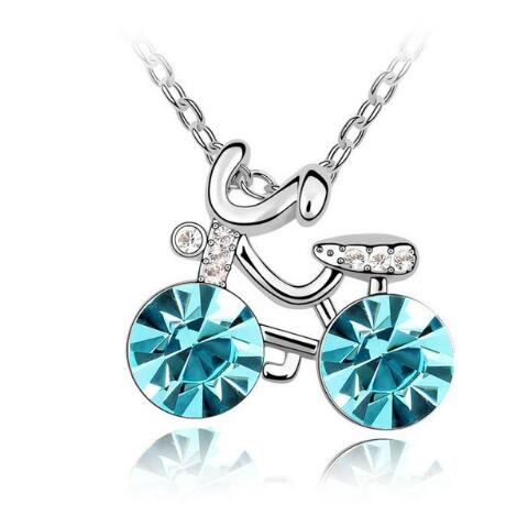 Personalized Cycling Crystal Pendants Necklace - SportsGO