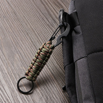 Outdoor Keychain Ring Camping Carabiner Military Paracord Cord Rope Camping Survival Kit Emergency Knot Bottle Opener Key Chain - SportsGO