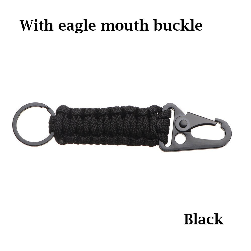 Outdoor Keychain Ring Camping Carabiner Military Paracord Cord Rope Camping Survival Kit Emergency Knot Bottle Opener Key Chain - SportsGO