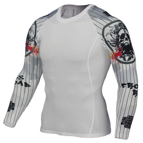 Wolf 3D Printed tshirt Compression Tights Men Fitness Running Shirt Gym Cycling Clothing - SportsGO
