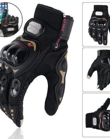 1 Pair Riding Tribe Touch Screen Motorcycle Gloves, Full Finger Hard Knuckle Safety Gloves Motos Luvas Motocross Protective Gear Racing Gloves - SportsGO