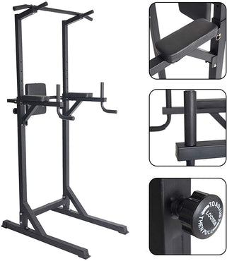 Bosonshop Power Tower Adjustable Multi-Function Strength Training Dip Stand Workout Station Fitness Equipment for Home Gym - SportsGO