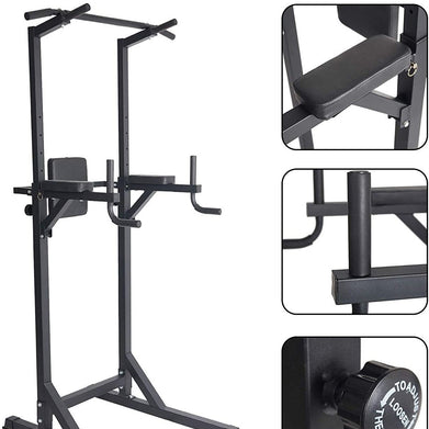 Bosonshop Power Tower Adjustable Multi-Function Strength Training Dip Stand Workout Station Fitness Equipment for Home Gym - SportsGO