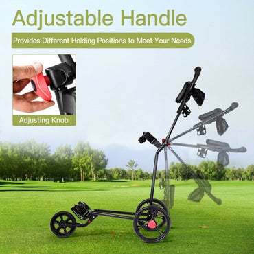 Durable Foldable Steel Golf Cart with Mesh Bag - SportsGO