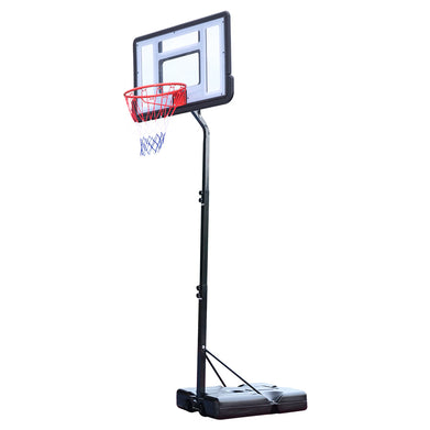 Portable Removable Basketball System Basketball Hoop Teenager PVC Transparent Backboard with Adjustable Height 7ft - 8.5ft - SportsGO