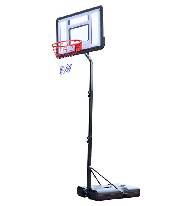 Portable Removable Basketball System Basketball Hoop Teenager PVC Transparent Backboard with Adjustable Height 7ft - 8.5ft - SportsGO