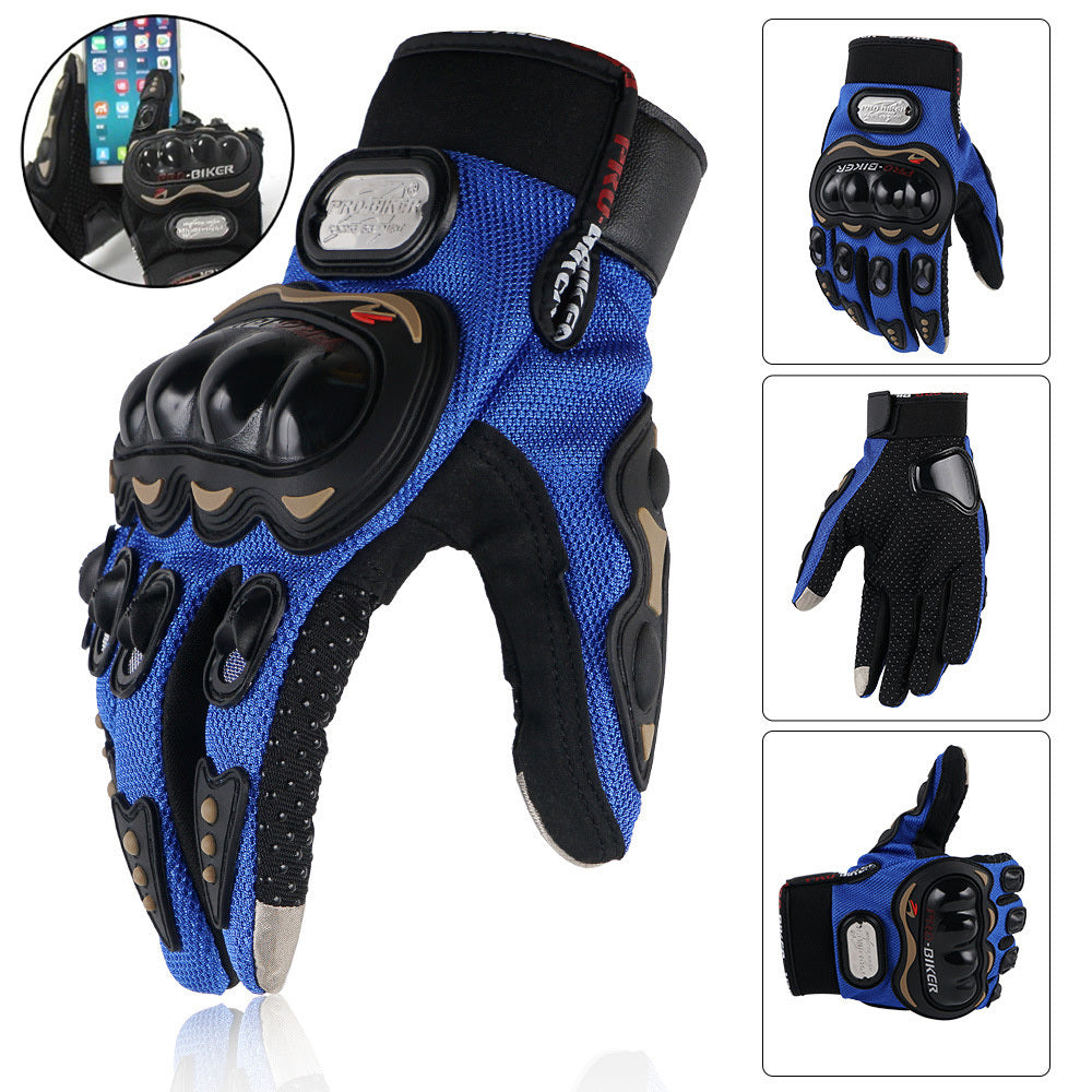 1 Pair Riding Tribe Touch Screen Motorcycle Gloves, Full Finger Hard Knuckle Safety Gloves Motos Luvas Motocross Protective Gear Racing Gloves - SportsGO