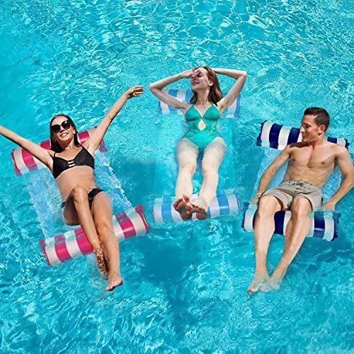 2pcs Swimming Water Pool Floats Hammock; Adults for Size Water Hammock Lounger; Multi-Purpose 4-in-1 Swimming Water Floating Rafts - SportsGO